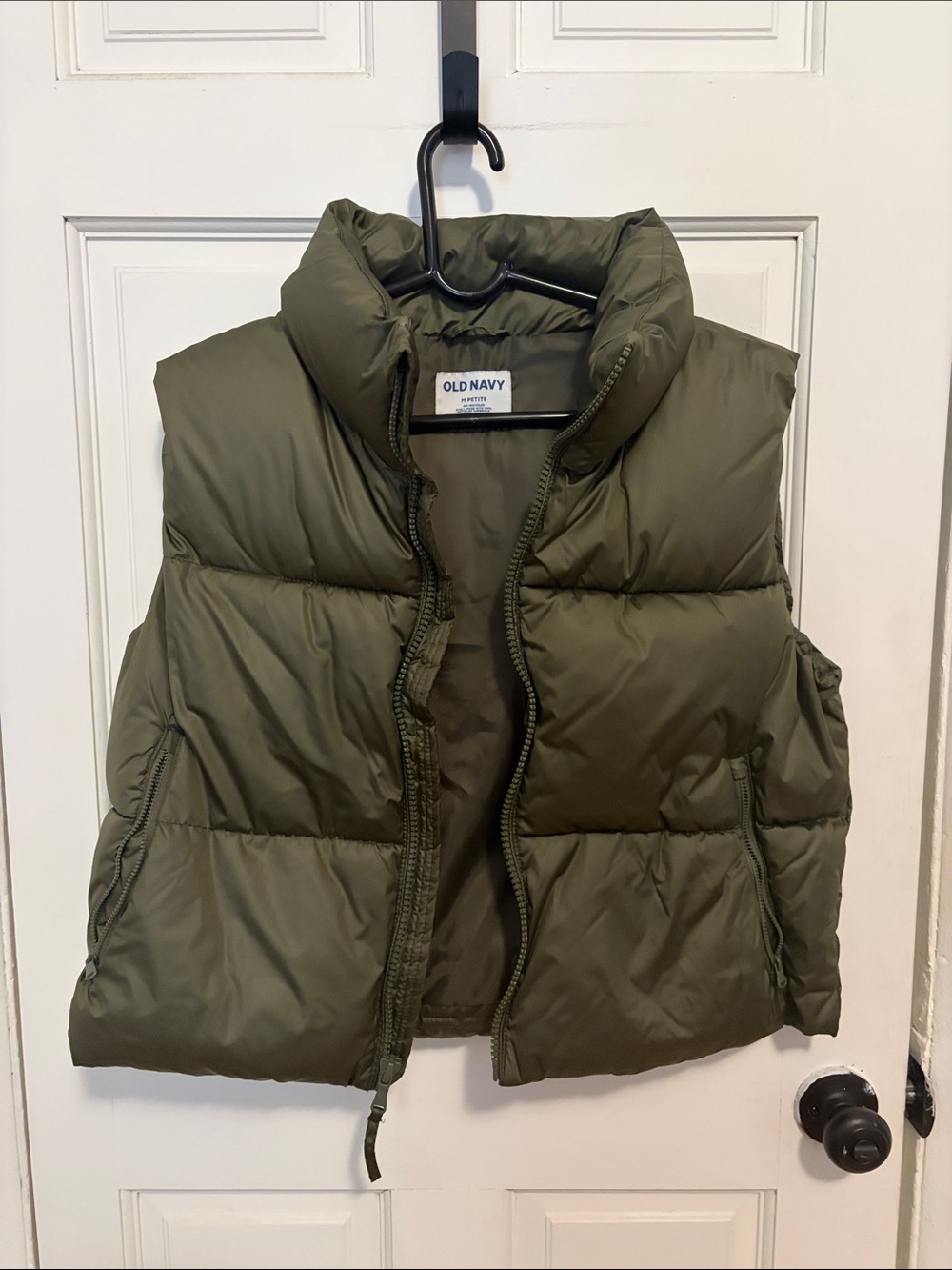 Old Navy Olive Green Quilted Puffer Vest